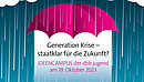 Ideencampus der dbb jugend: Generation Krise - staatklar für die Zukunft?