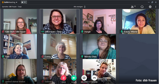 Milanie Kreutz bei der virtuellen Hauptversammlung der SBB Frauen Milanie Kreutz bei der virtuellen Hauptversammlung der SBB Frauen
