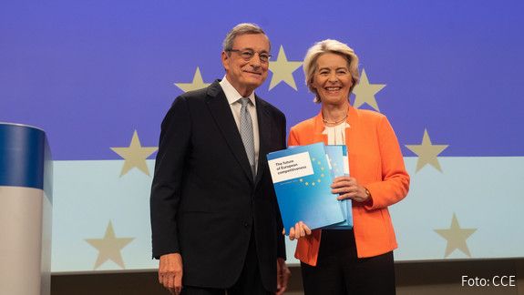 Pressekonferenz von Mario Draghi und Ursula von der Leyen zur Veröffentlichung des Berichts am 9. September