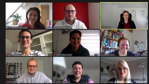 Storytelling-Seminar der dbb jugend Teilnehmende in der Videokonferenz