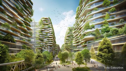 Architektur-Modell eines nachhaltigen städtischen Wohn-Quartiers