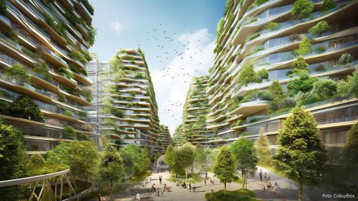 Architektur-Modell eines nachhaltigen städtischen Wohn-Quartiers