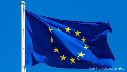 Das Foto zeigt eine Europaflagge, die im Wind flattert.