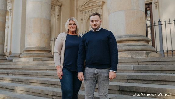 dbbj Vorsitzender Matthäus Fandrejewski und stellvertrtende Vorsitzende Daria Abramov